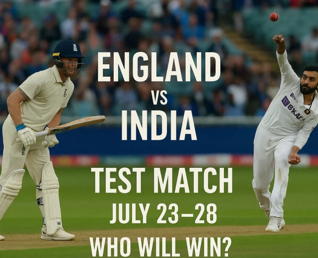 "England and India cricket players facing off ahead of their Test match in July 2025"